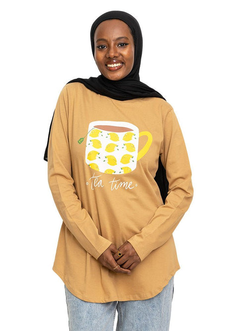 Biscuit Printed Long - Sleeve Design 7 - Khotwh